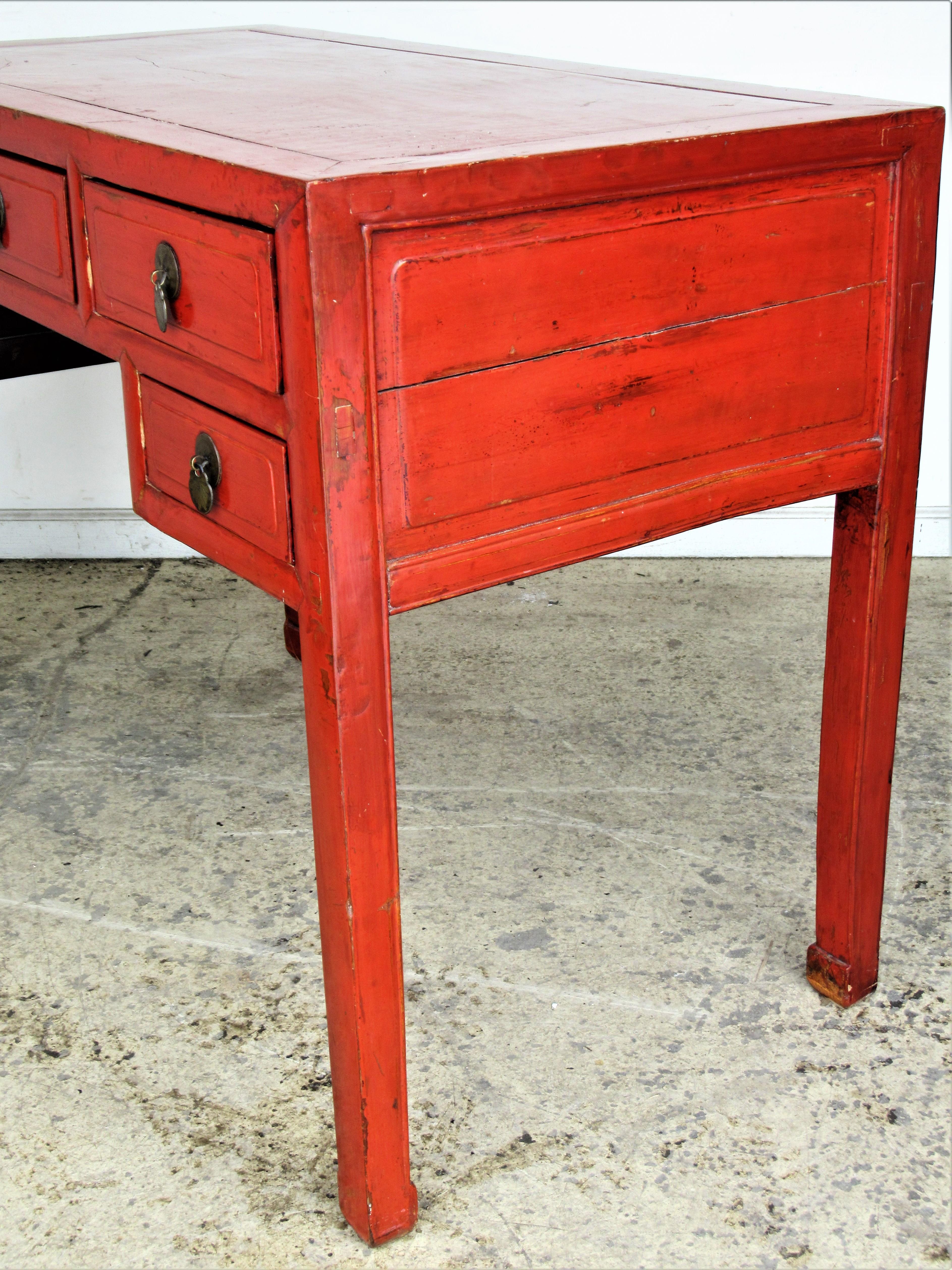 Qing Antique Chinese Lacquered Console Table For Sale
