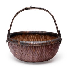 Antique Chinese Lacquered Market Basket, Early 20th Century