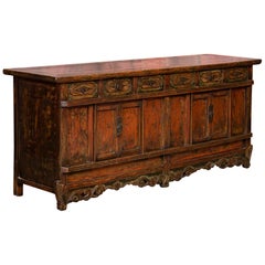 Antique Chinese Lacquered Sideboard or Buffet