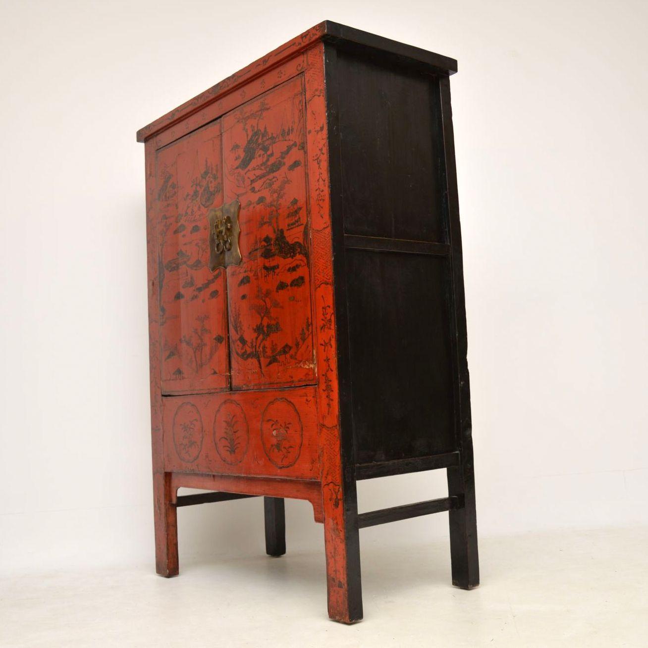 Antique Chinese Lacquered Wedding Cabinet 4