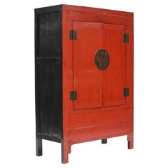 Antique Chinese Lacquered Wedding Cabinet