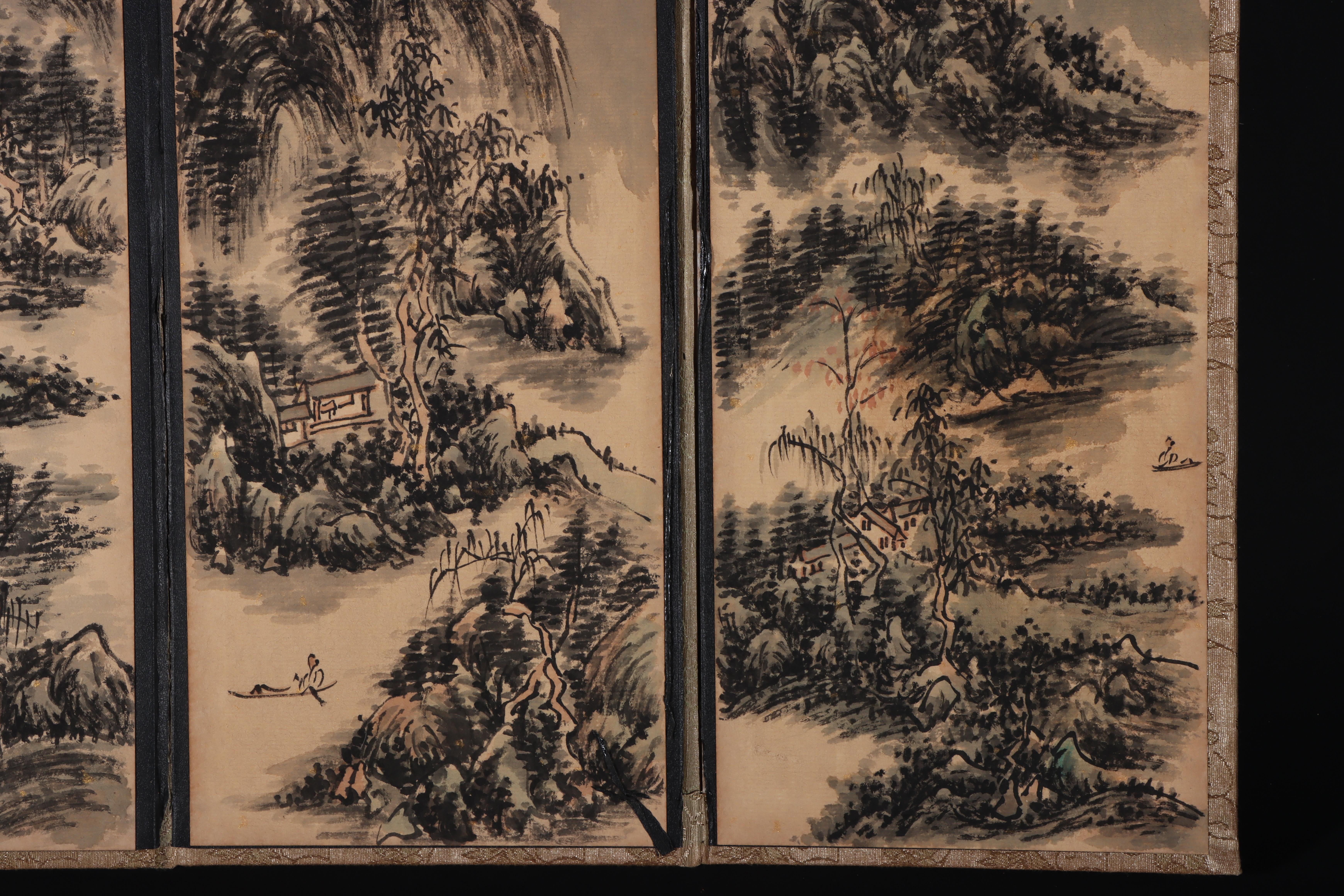 Pintura china antigua de paisaje con la marca de Huang Binghong en venta 2