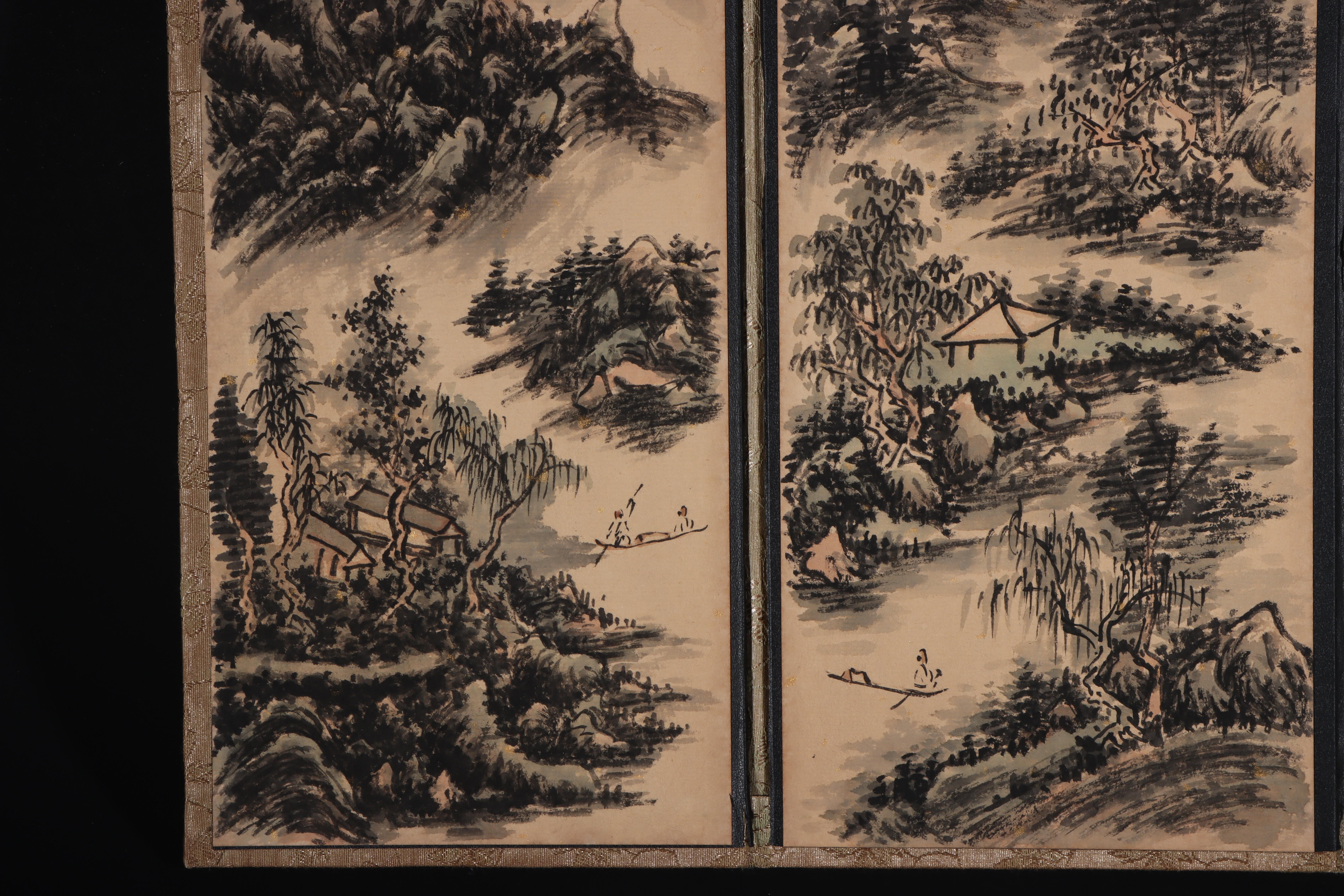 Pintura china antigua de paisaje con la marca de Huang Binghong en venta 4