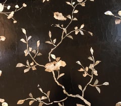 Antique Chinese Laquer and Mother of Pearl Grand Center Table