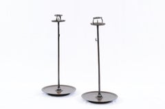 Antique Chinese Large Bronze Candlesticks, Pair