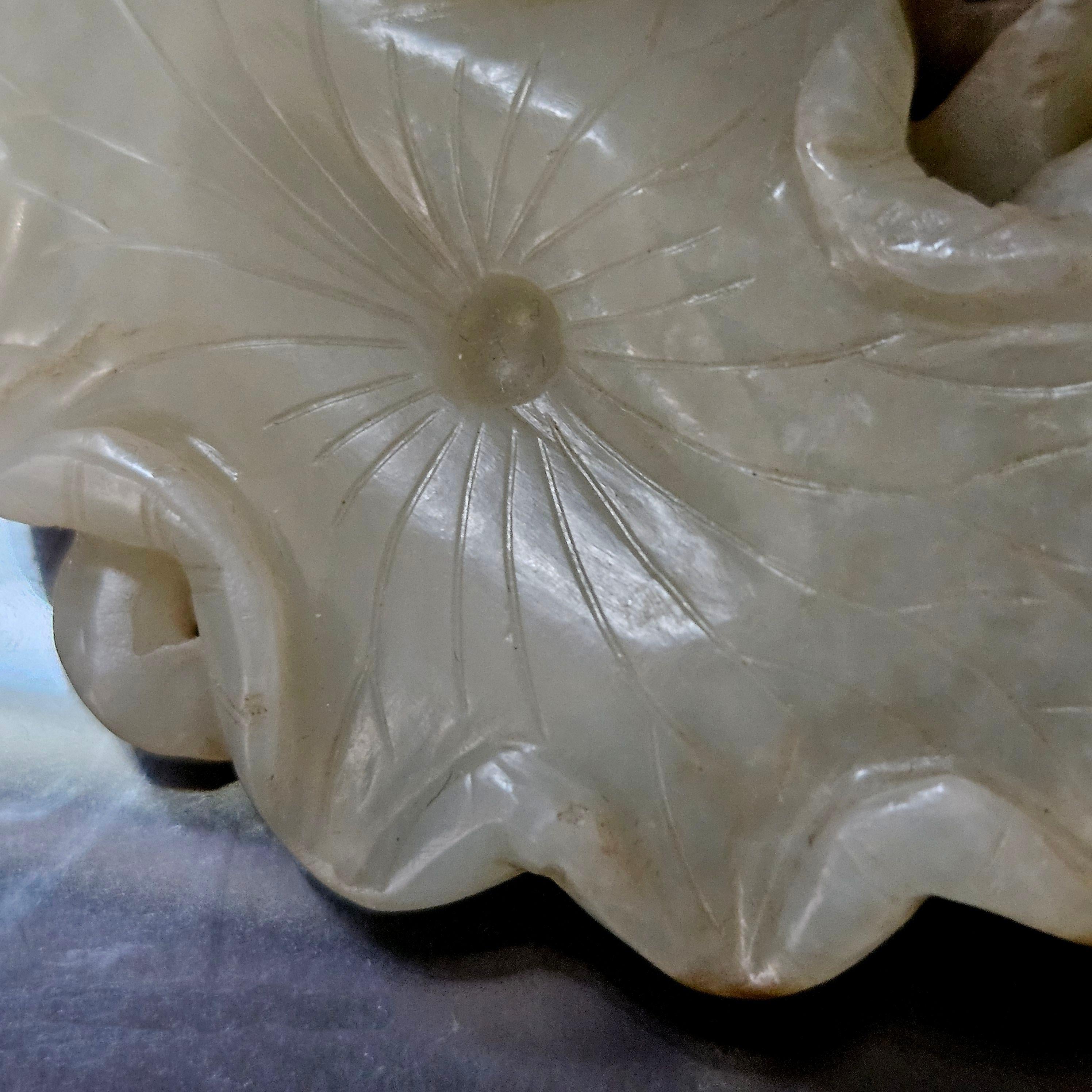 Antique Chinese Large Carved Jade Pendant  19th Century For Sale 5