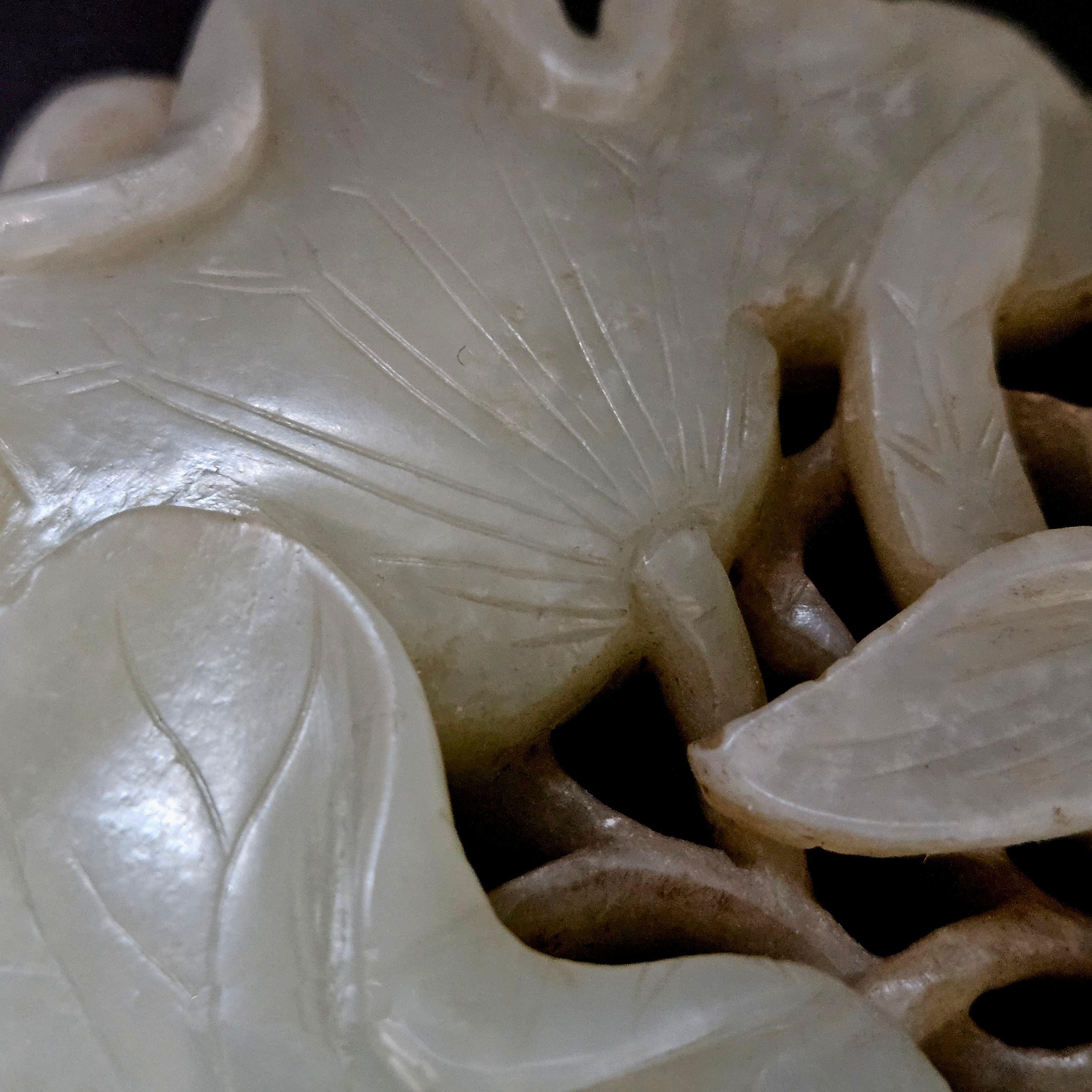 Antique Chinese Large Carved Jade Pendant  19th Century For Sale 3