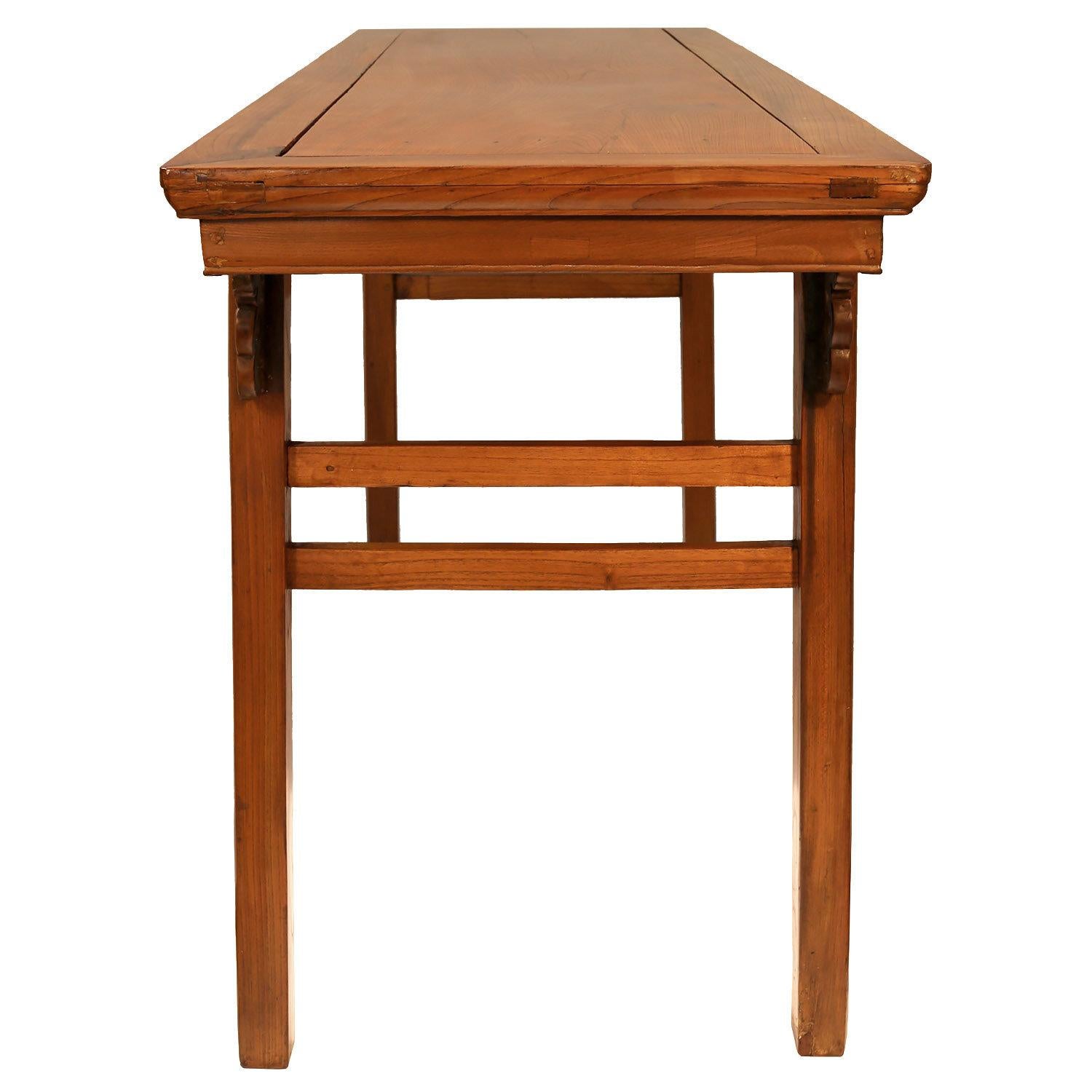 Hand-Carved Early 20th Century Antique Chinese Library Table For Sale
