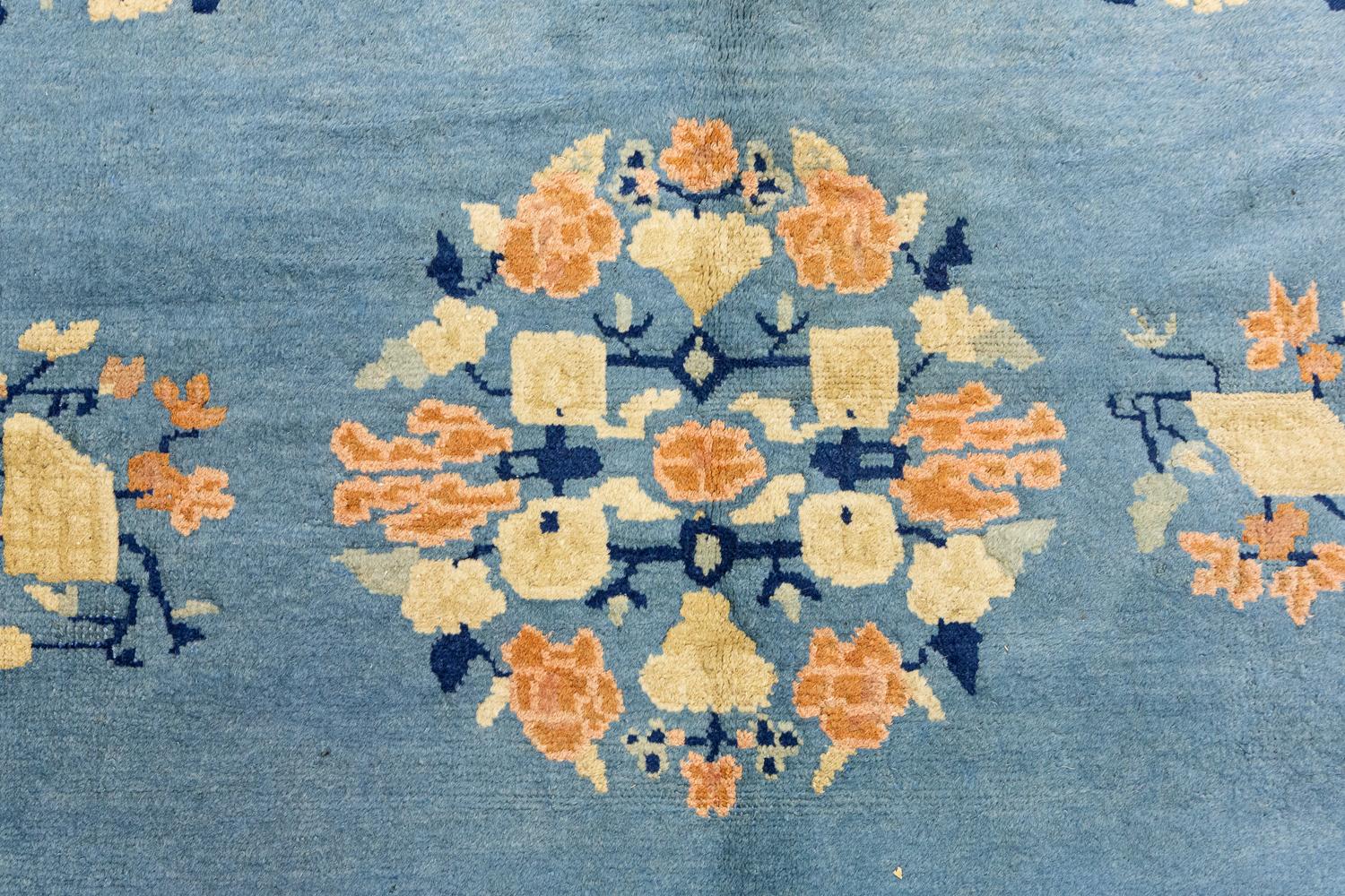 tapis chinois bleu