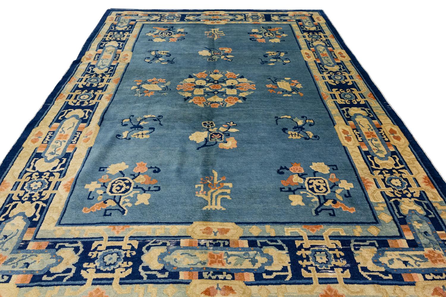 Autre Tapis chinois de Pékin bleu clair en vente