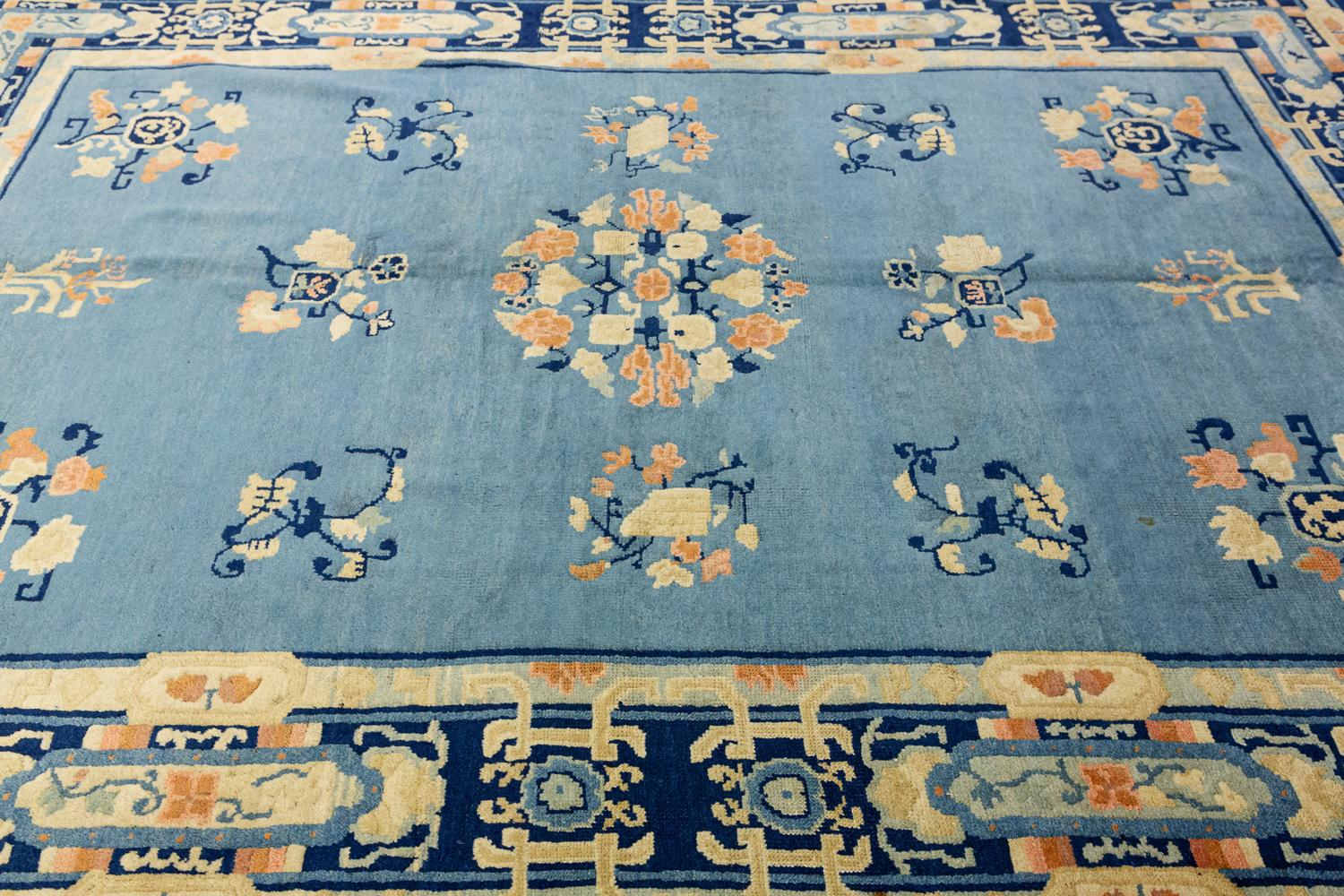 Chinois Tapis chinois de Pékin bleu clair en vente