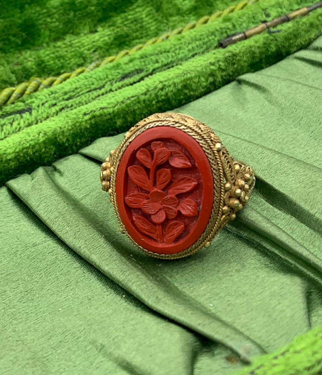 vintage cinnabar jewelry