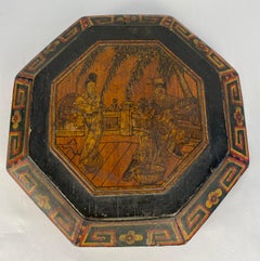 Antique Chinese Lunch Box with Carved Handle