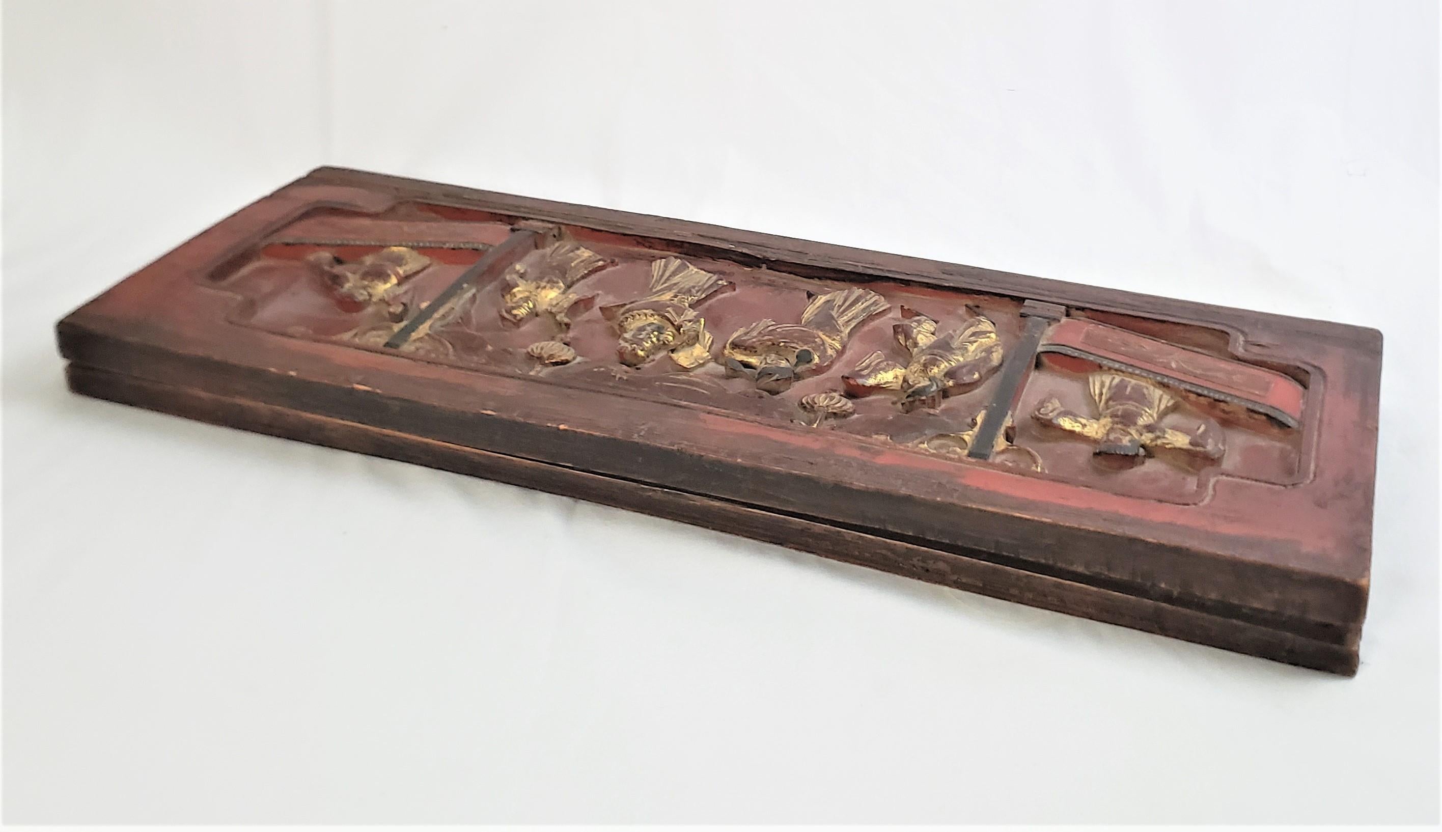 Chinese Export Antique Chinese Mahjong Game Set in Fitted Carved & Polychrome Painted Wood Box