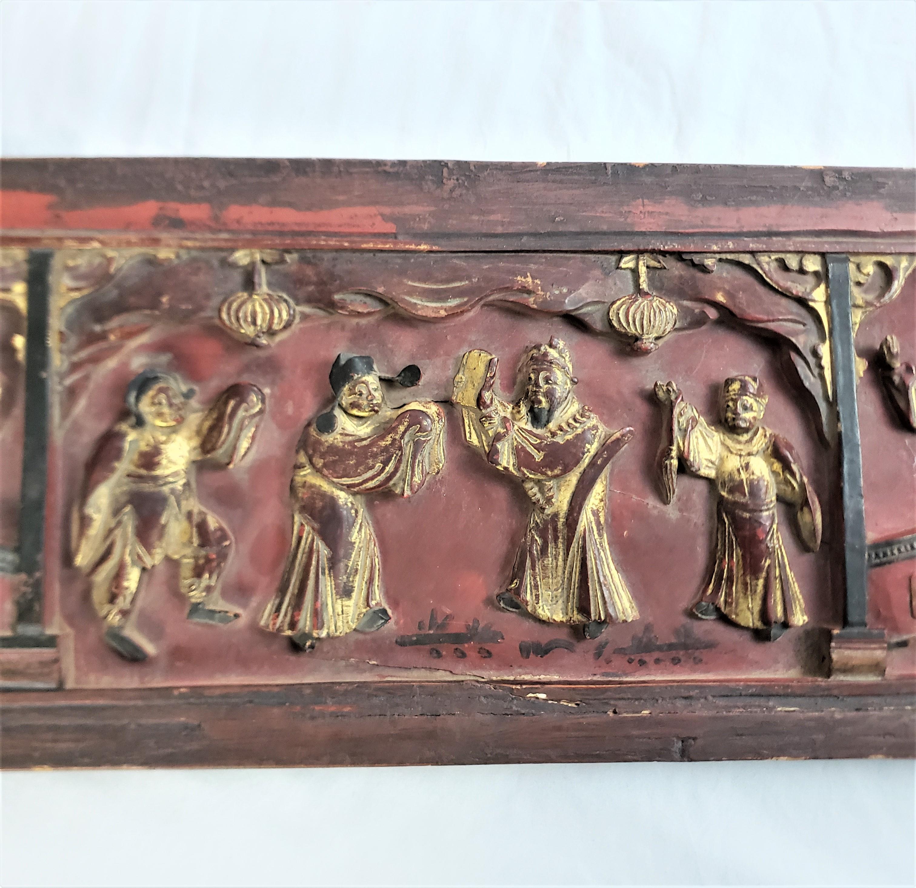 Antique Chinese Mahjong Game Set in Fitted Carved & Polychrome Painted Wood Box In Good Condition For Sale In Hamilton, Ontario