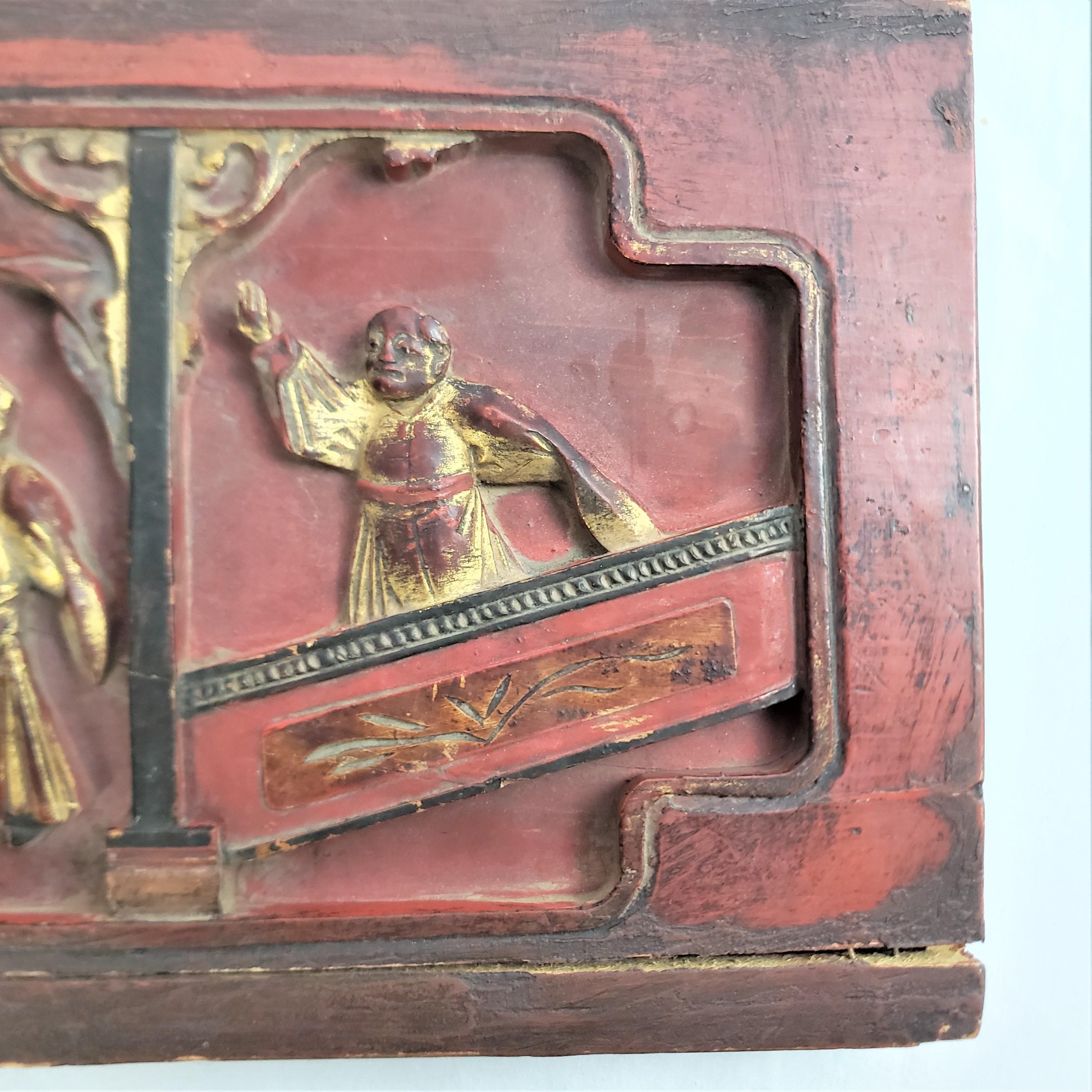 20th Century Antique Chinese Mahjong Game Set in Fitted Carved & Polychrome Painted Wood Box For Sale