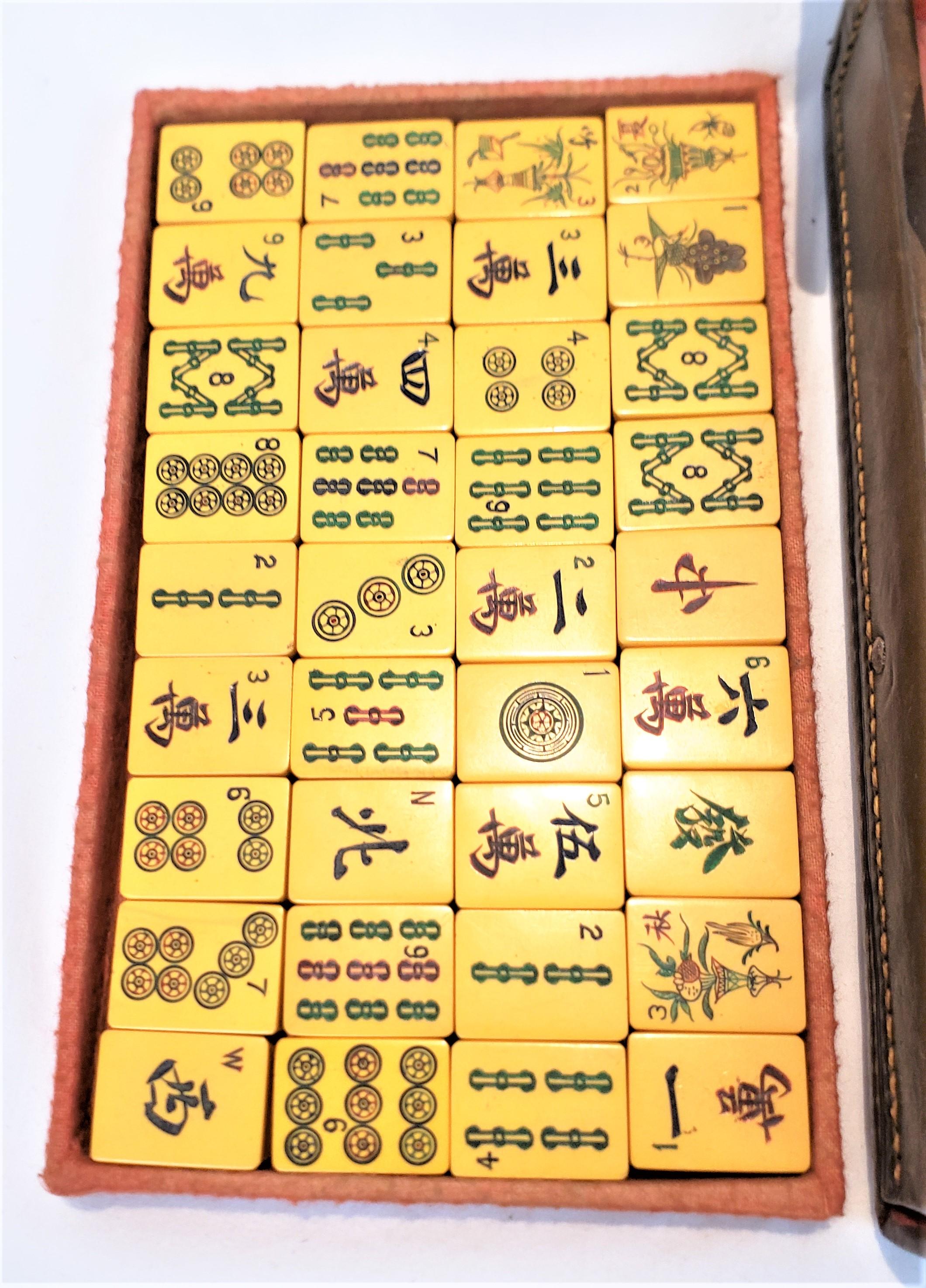 Exportation chinoise Ensemble de jeu chinois antique Mahjong dans un étui de verrouillage ajusté avec clé en vente
