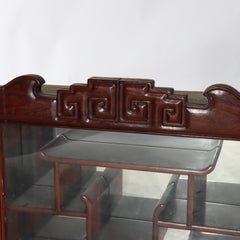 Antique Chinese Mahogany Netsuke Enclosed Display Cabinet C1930