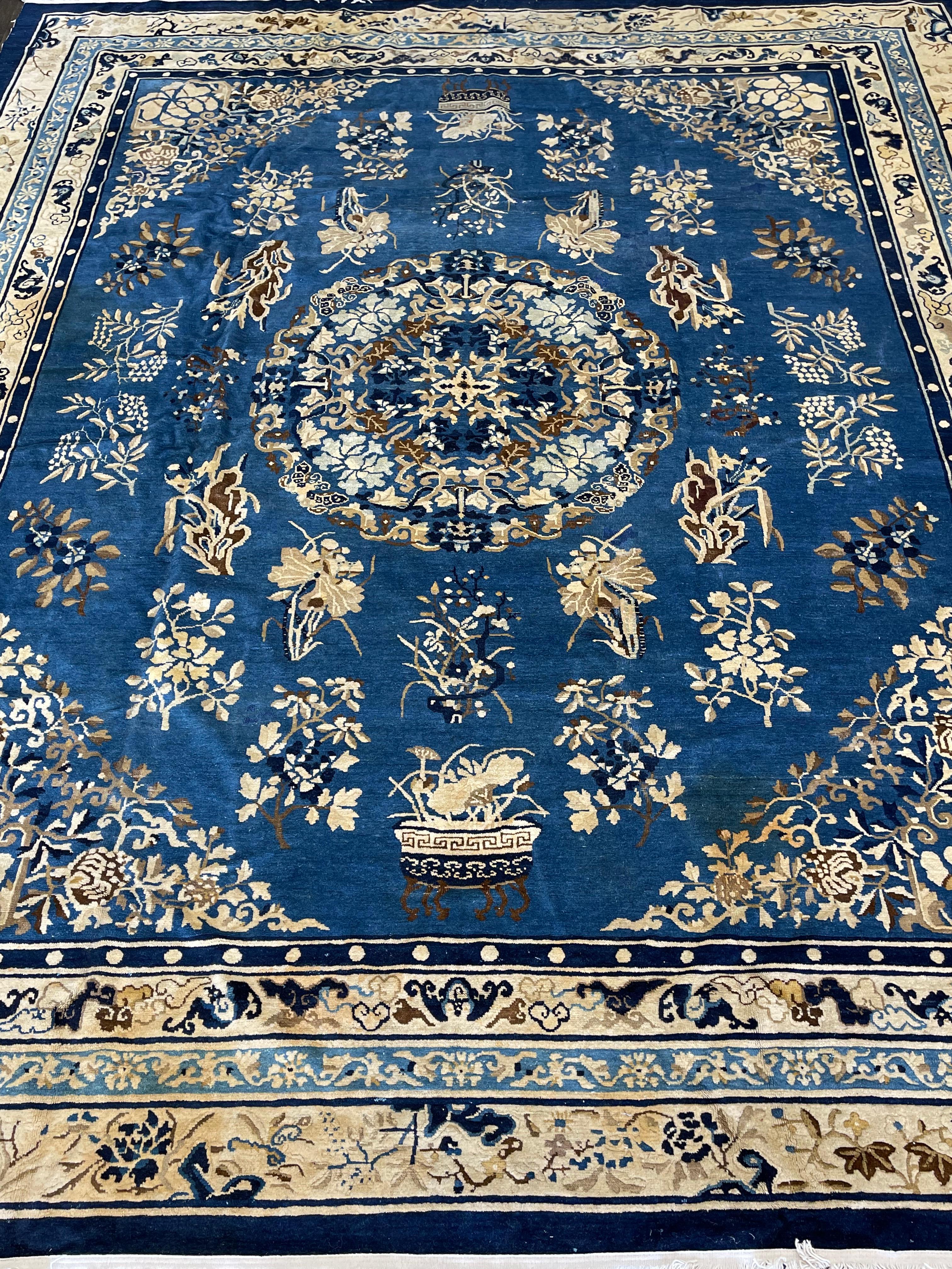 Vegetable Dyed Antique Chinese Mainland Rug circa 1890 For Sale
