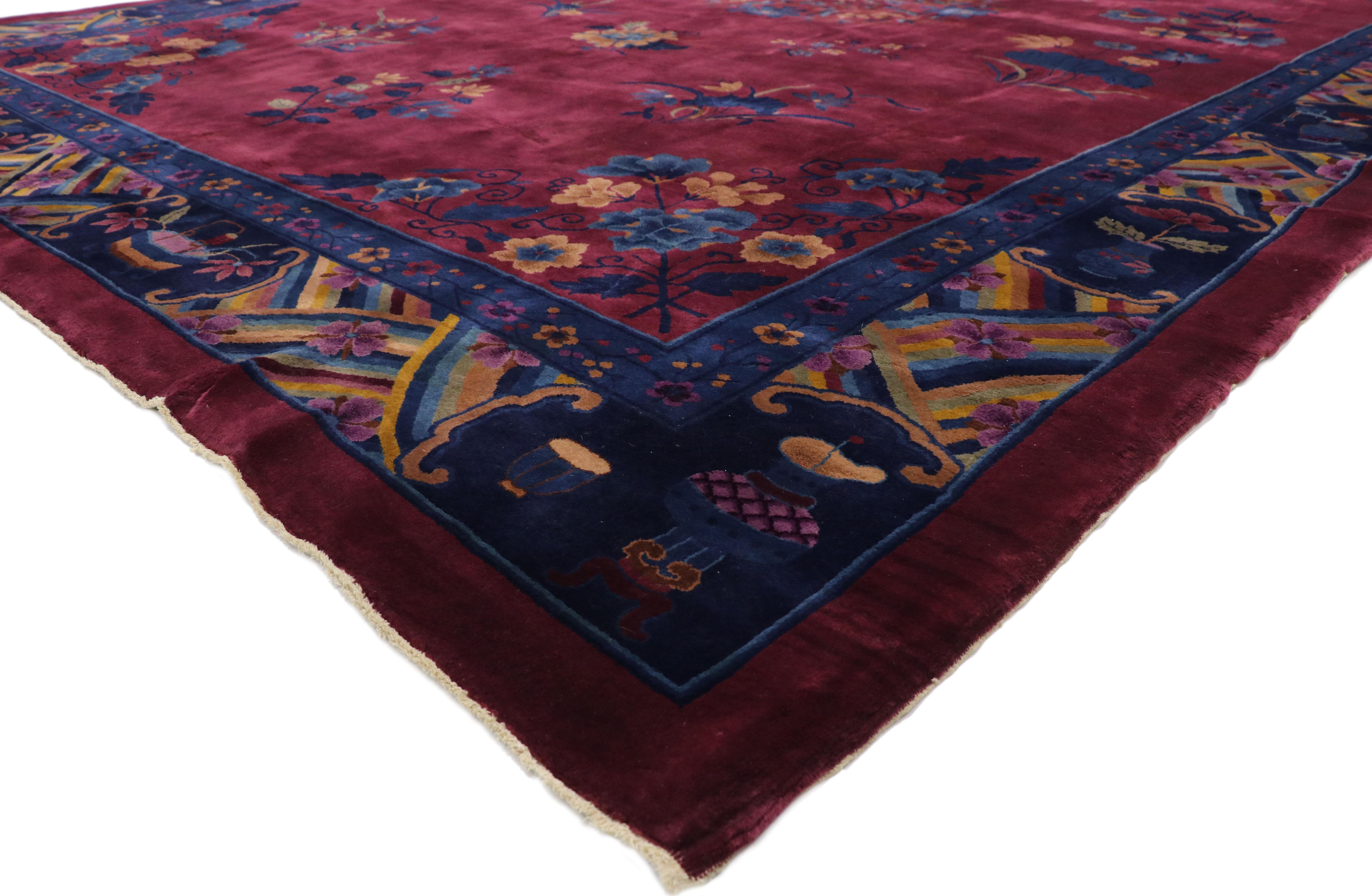Antique Chinese Mandarin Rug with Manchester Wool and Jazz Age ...