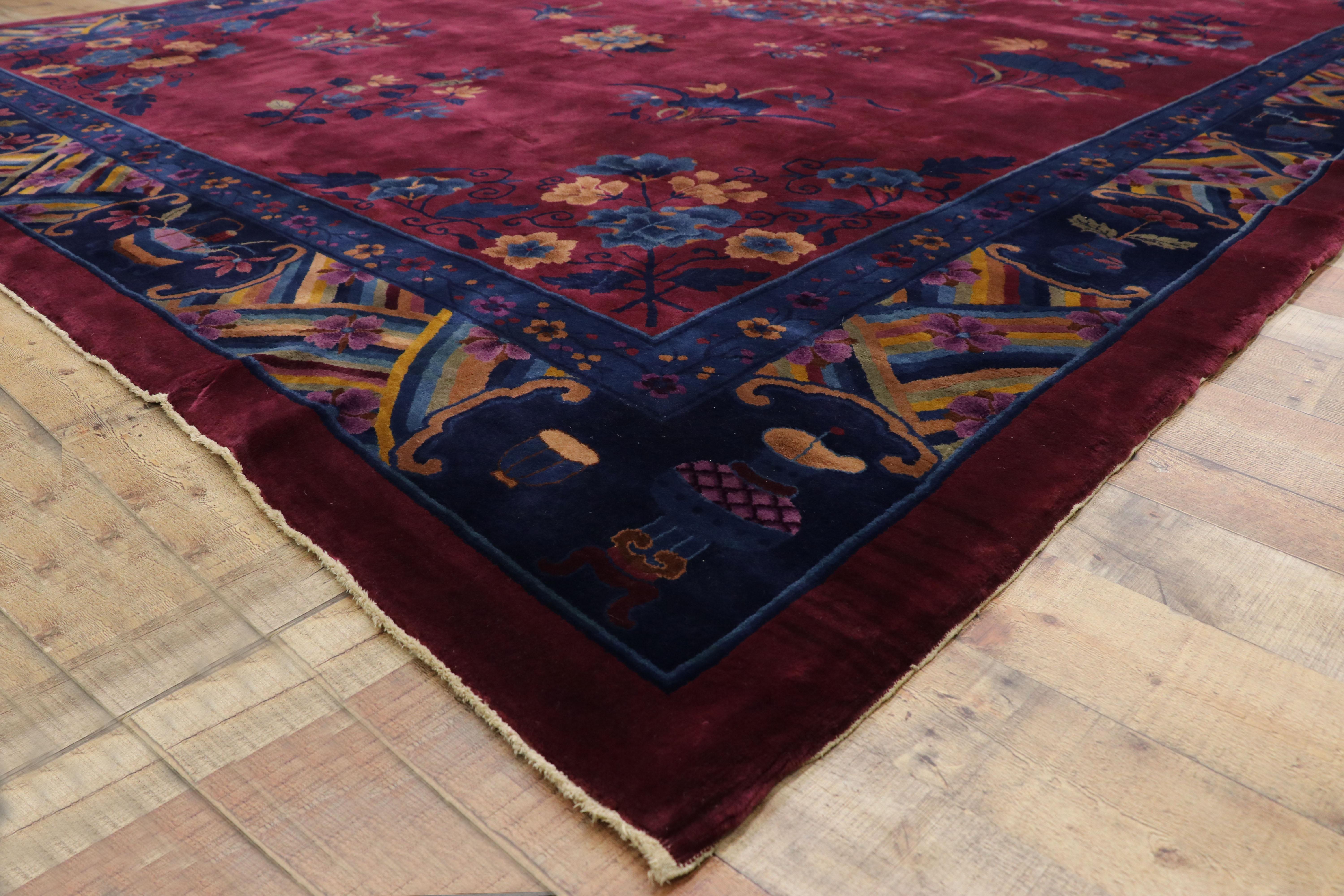 Manchester Wool Rug Antique Chinese Mandarin Rug with Manchester Wool and Jazz Age ...