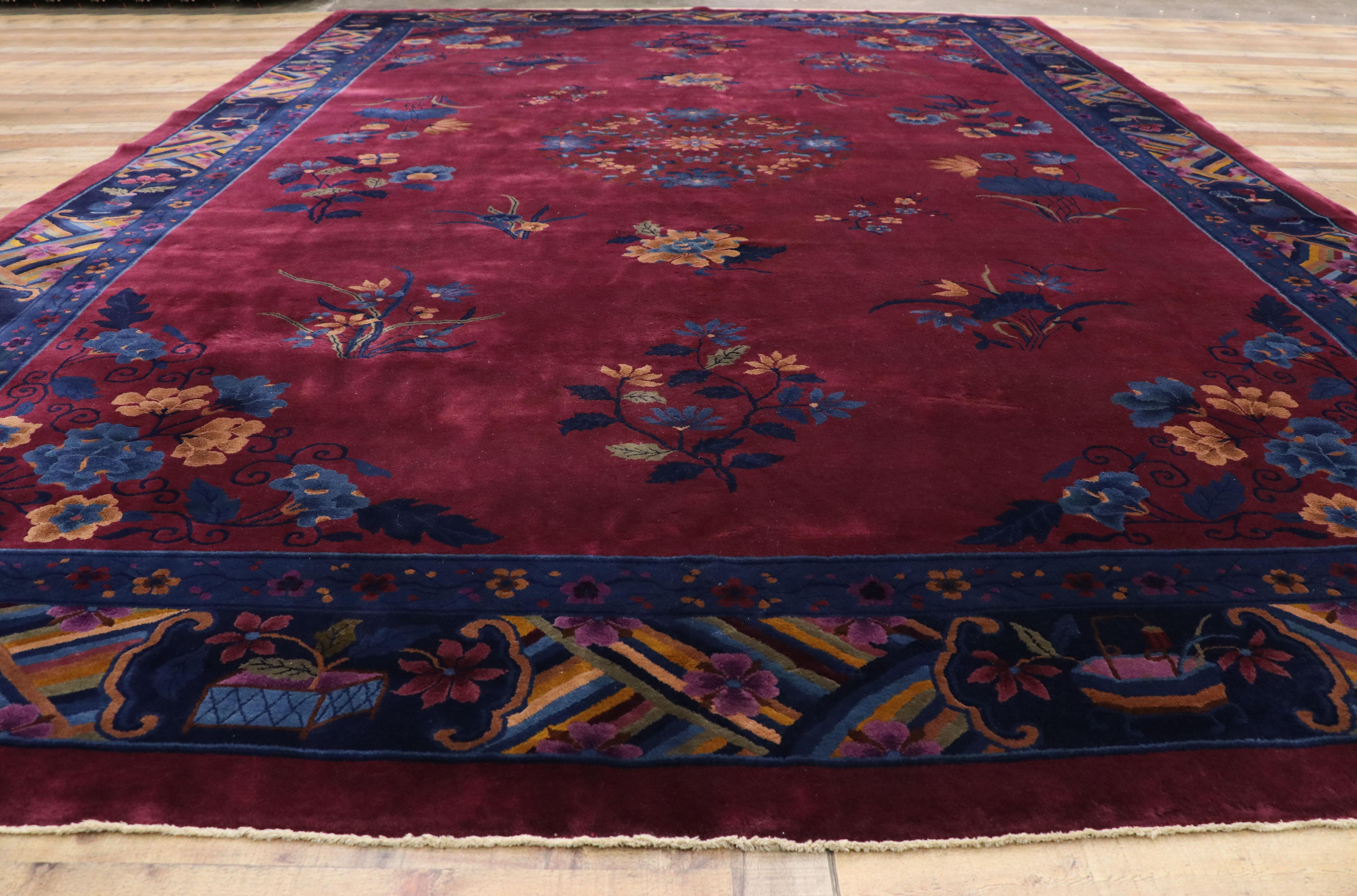 Manchester Wool Rug Antique Chinese Mandarin Rug with Manchester Wool and Jazz Age ...