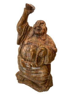 Escultura china antigua de mármol de Buda, 1900