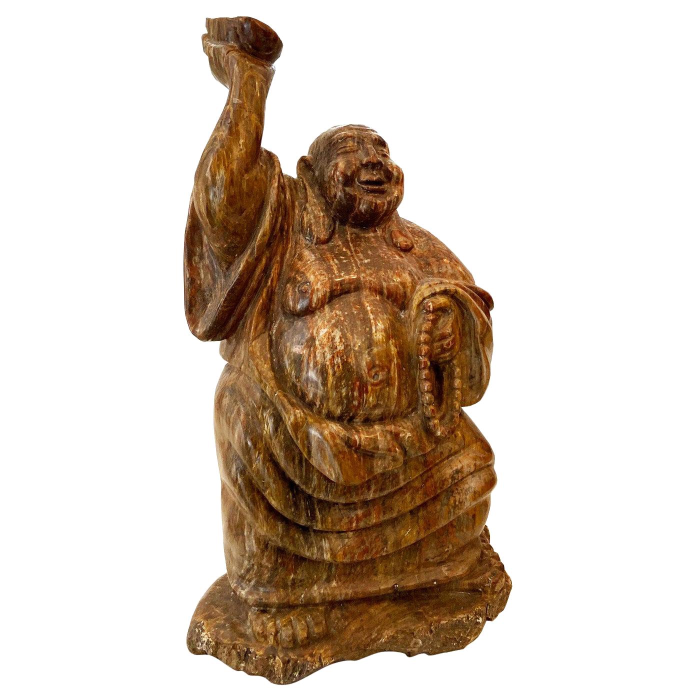 Sculpture de Bouddha ancien en marbre chinois, années 1900