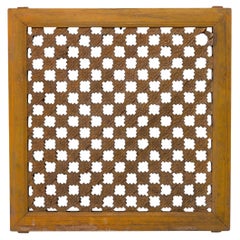 Panel de ventana chino antiguo con diseño de celosía de caléndula, principios del siglo XX