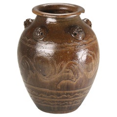 Antique Chinese Martaban Stoneware Storage Jar or Pots used During Ming Dynasty
