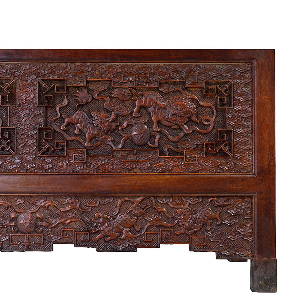 Antique Chinese Massive Carved Camphor Wood Compound Cabinet, Wardrobe For Sale 8