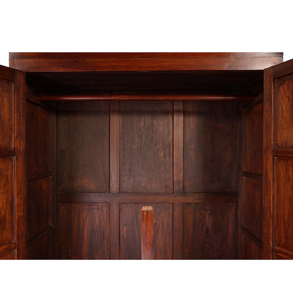 Chinese Export Antique Chinese Massive Carved Camphor Wood Compound Cabinet, Wardrobe For Sale