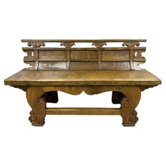 Used Chinese Massive Carved Rusty Style Country Bench, Love seat