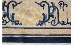 Antique Chinese Medallion Rug in Beige with Dragon & Floral Motifs - Rug & Kilim