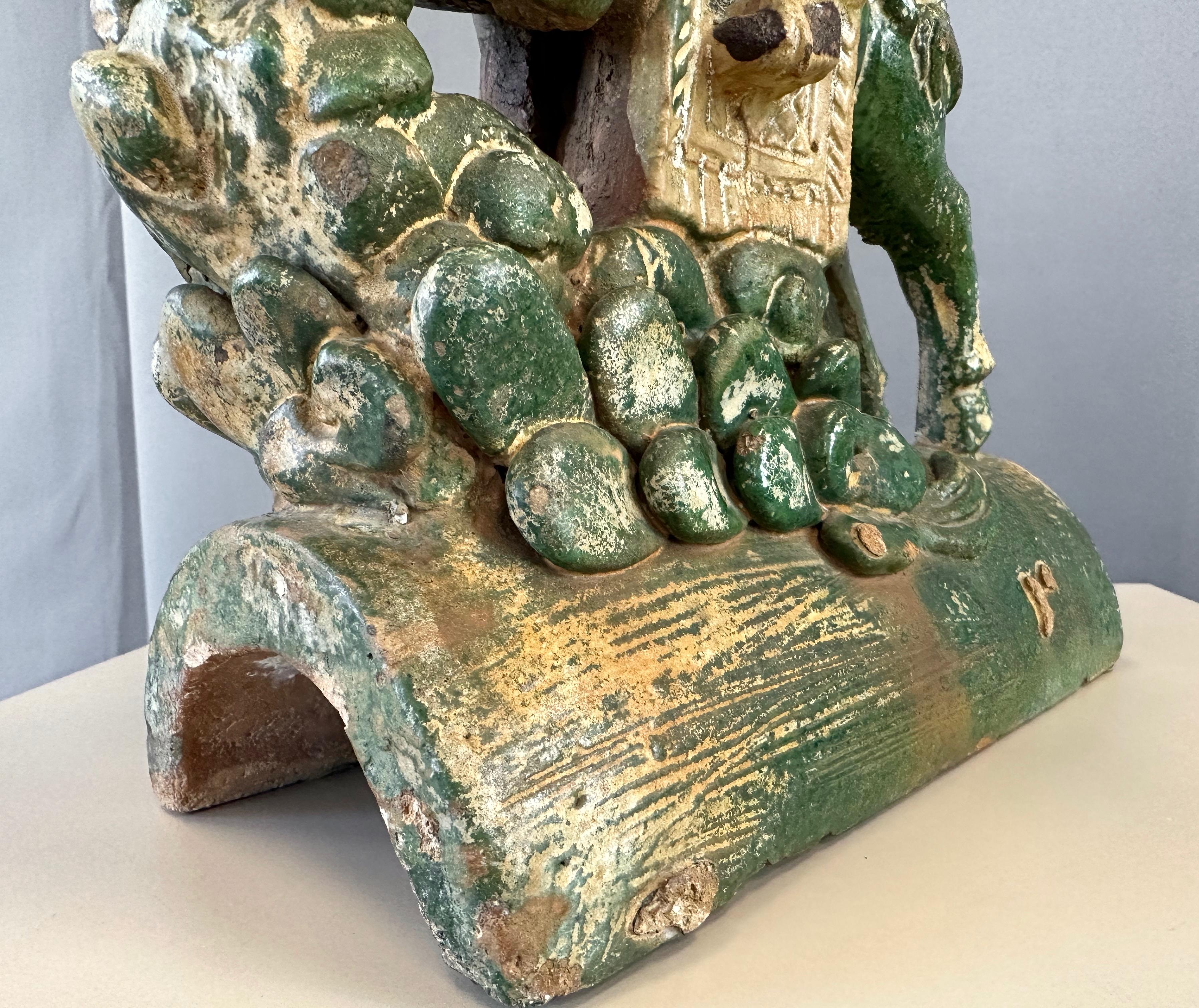Teja ecuestre china antigua de la dinastía Ming, S. XVIII en venta 8