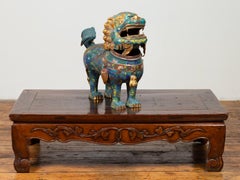 Antique Chinese Ming Dynasty Style Low Prayer Table with Carved Scalloped Apron