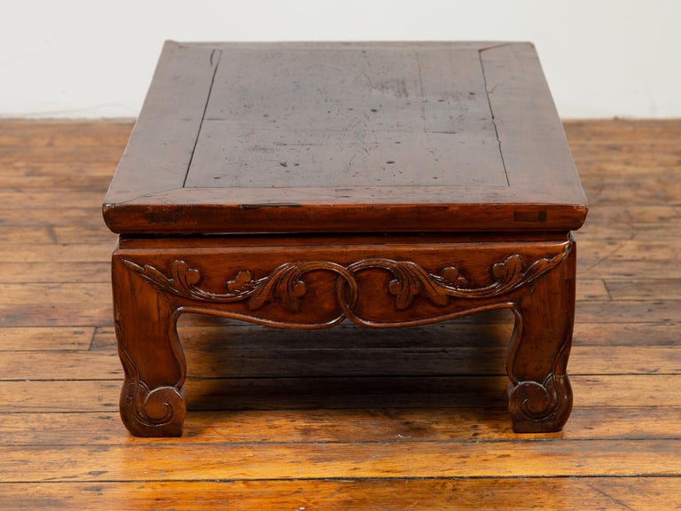 Antique Chinese Ming Dynasty Style Low Prayer Table with Carved