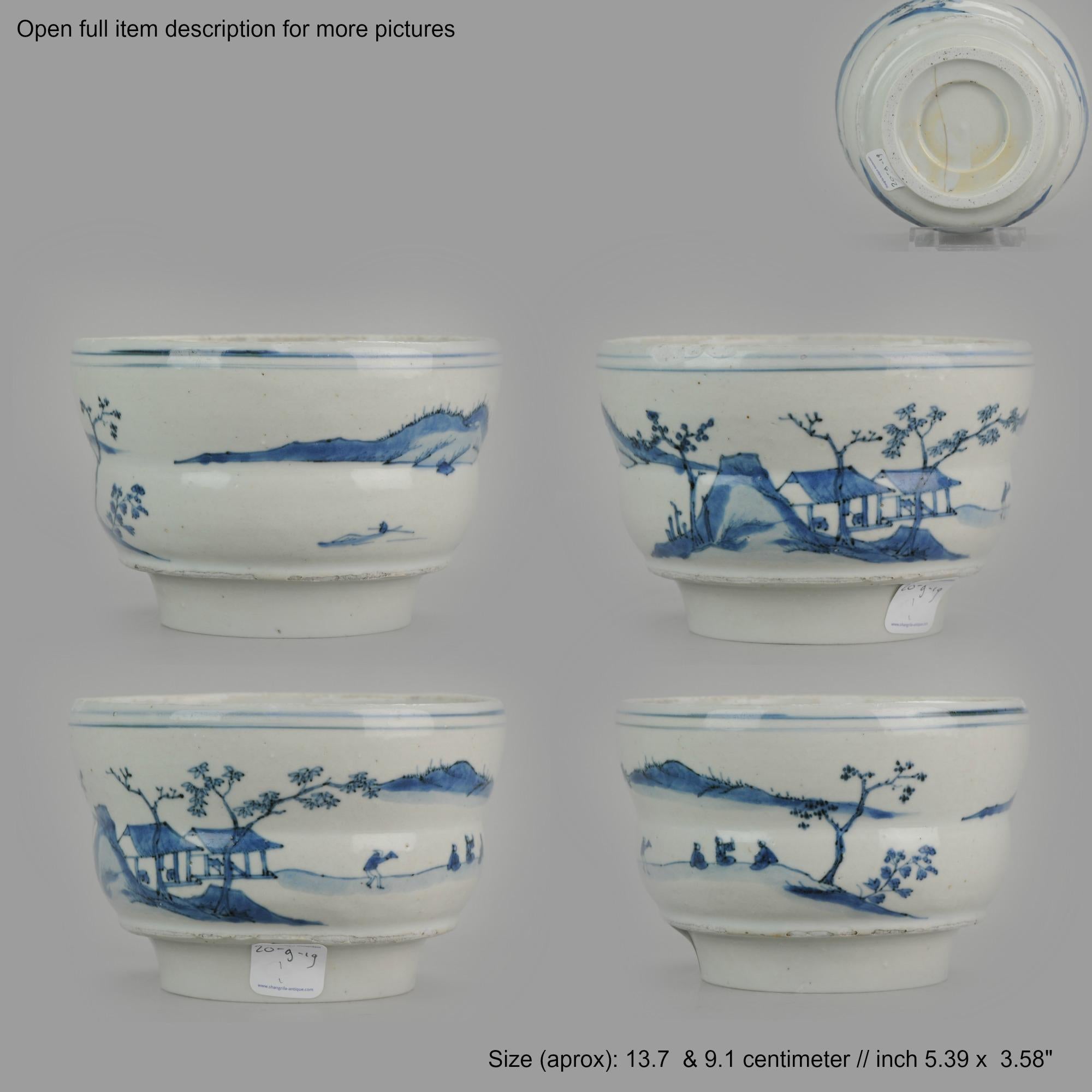 Antique Chinese Ming Early 17th Century Porcelain China Water Pot Landscape 8