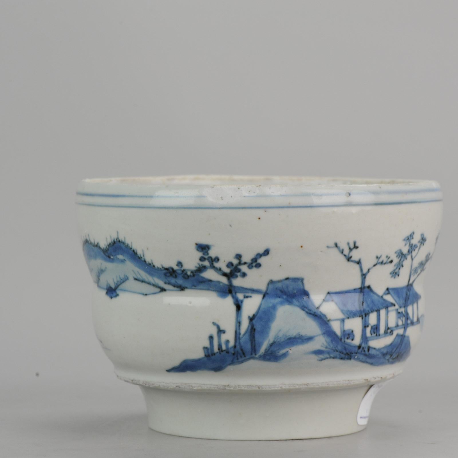 Antique Chinese Ming Early 17th Century Porcelain China Water Pot Landscape 4