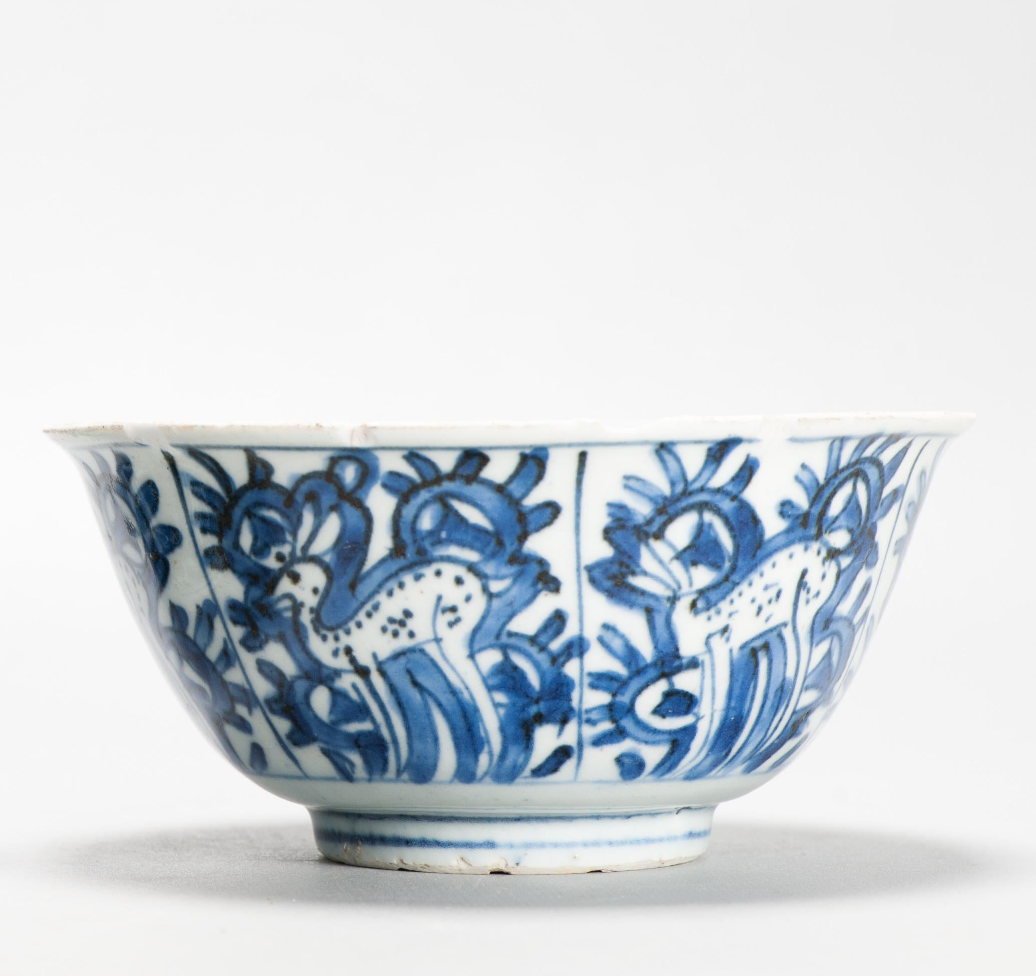 Antike chinesische Kraakschale aus der Ming-Periode Hirsch Wanli oder Tianqi-Periode im Angebot 5