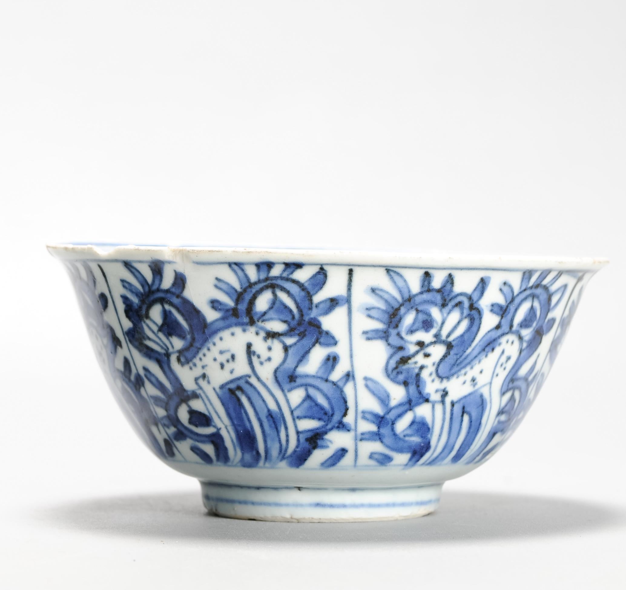 Antike chinesische Kraakschale aus der Ming-Periode Hirsch Wanli oder Tianqi-Periode im Angebot 8