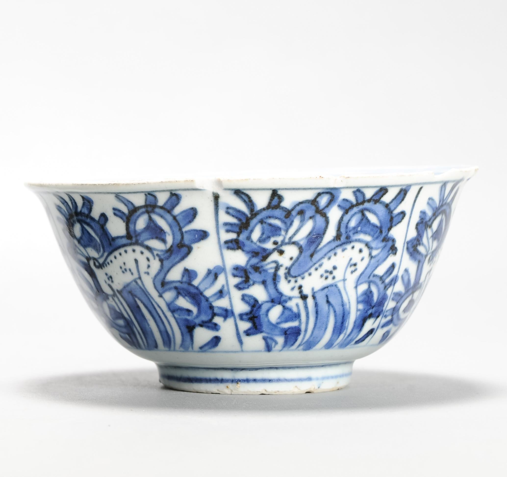 Antike chinesische Kraakschale aus der Ming-Periode Hirsch Wanli oder Tianqi-Periode (Ming-Dynastie) im Angebot