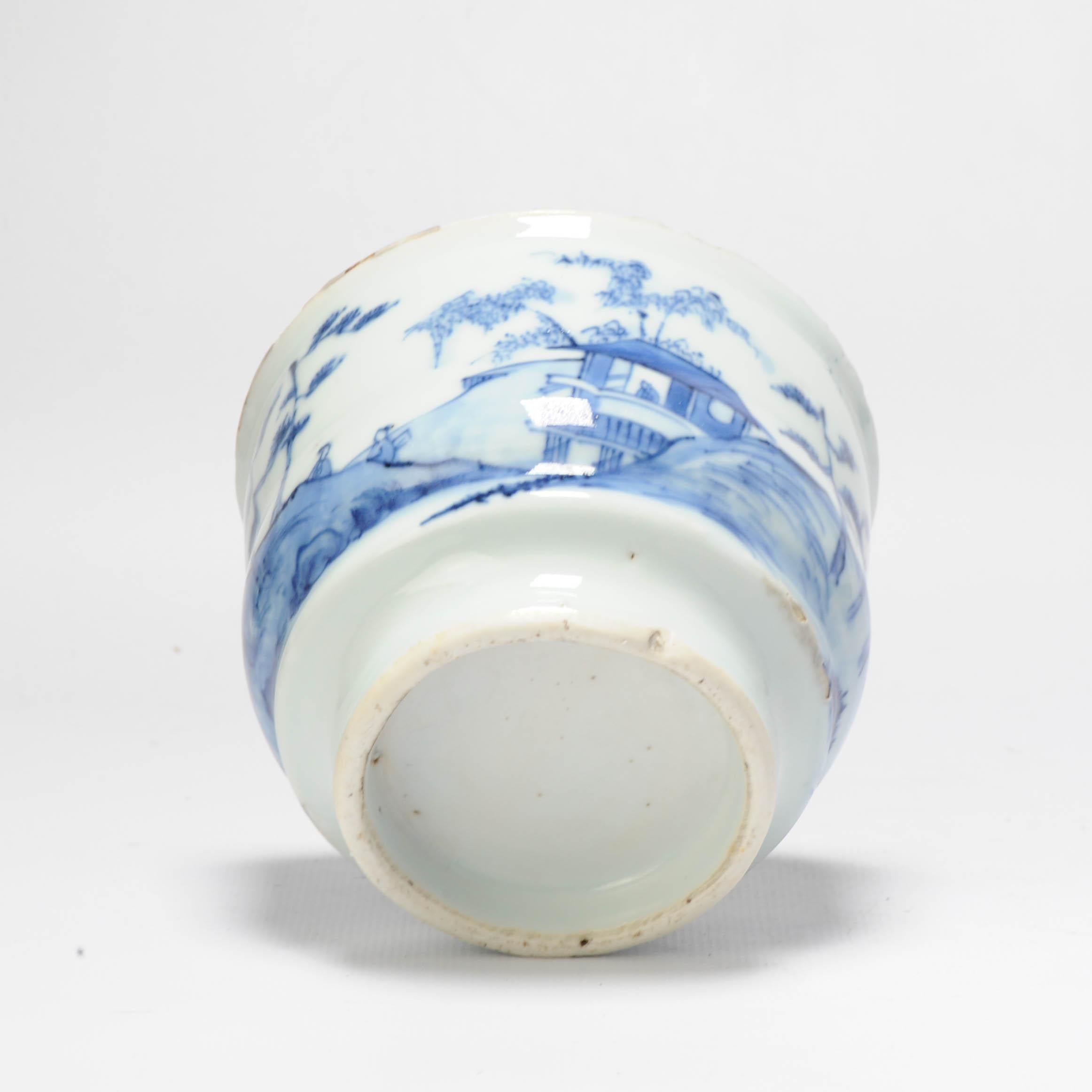 Antique Chinese Ming Porcelain China Water Pot Landscape, Early 17th Century In Good Condition For Sale In Amsterdam, Noord Holland