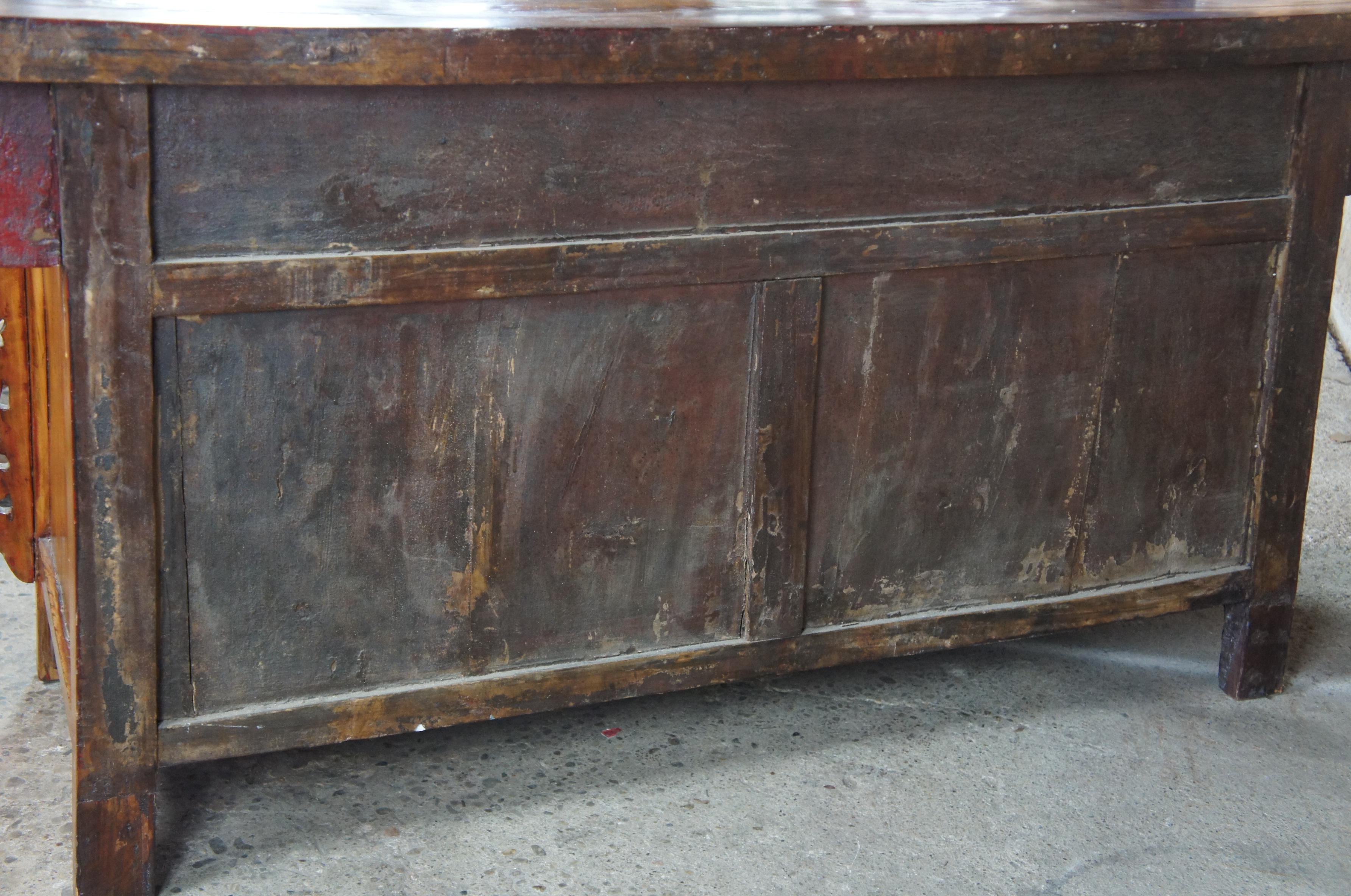 Antique Chinese Ming Style Elm Alter Cabinet Huanghuali Console Table Sideboard 3