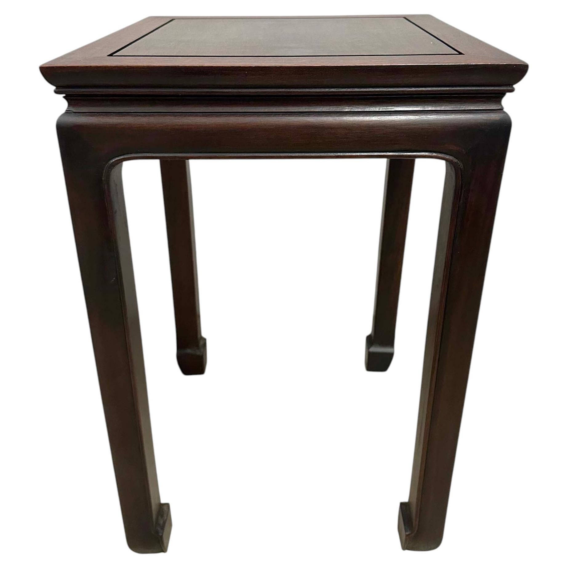 Ming-Style Square Stand, Handcrafted Huali Hardwood, China, 1900-1940
