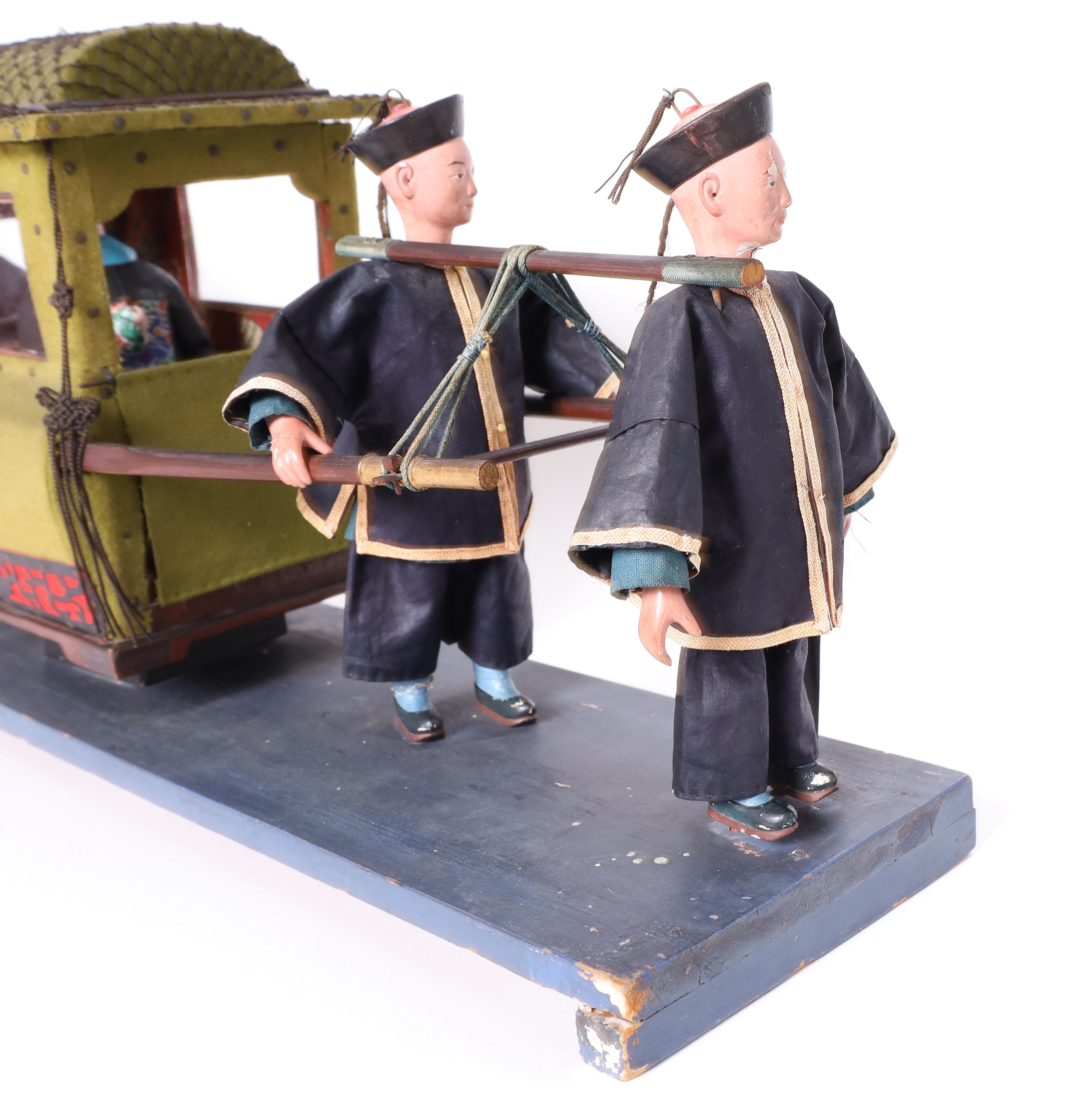 Fait main Modèle chinois ancien d'un souverain porté à Sedan ou au chariot en vente