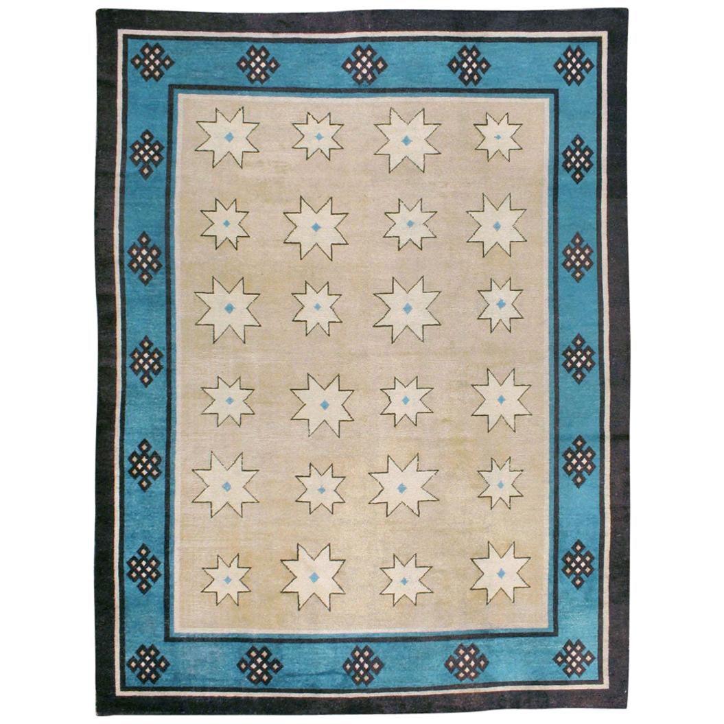 Antique Chinese-Mongolian Deco Carpet For Sale