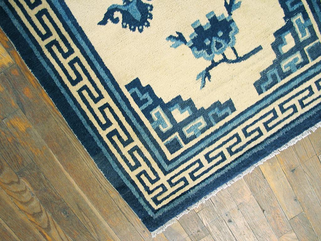 Hand-Knotted Antique Chinese Mongolian Rug 2' 10