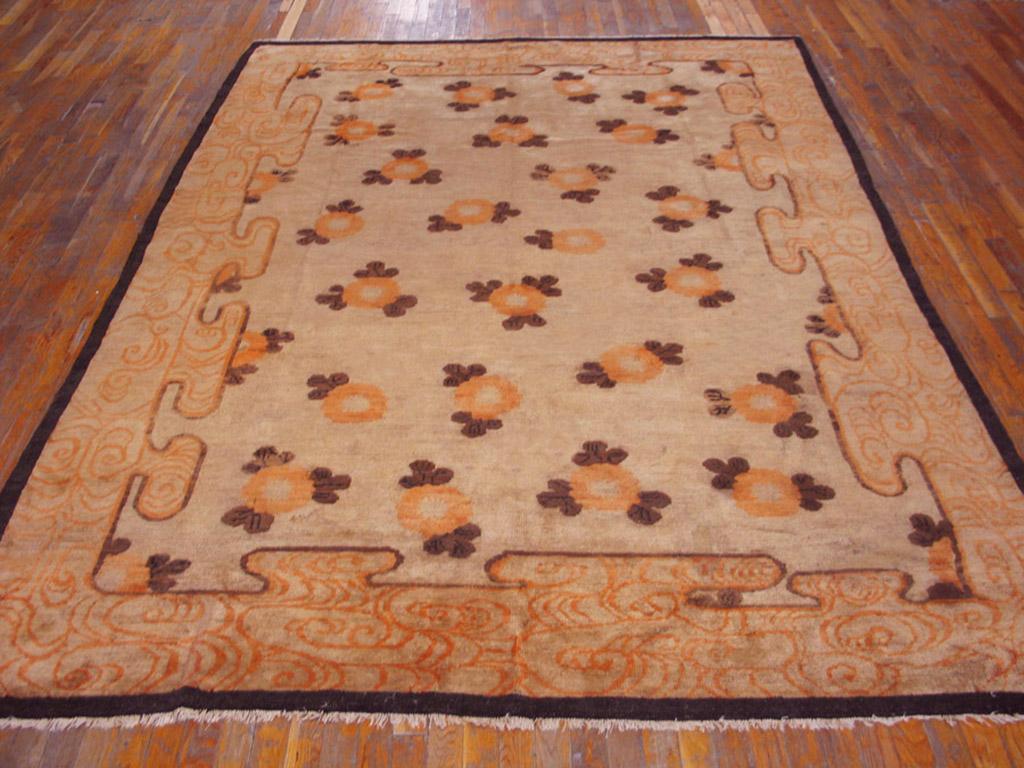 Tapis mongol de Chine du XIXe siècle. 
7' x 9'6 - 213 x 290