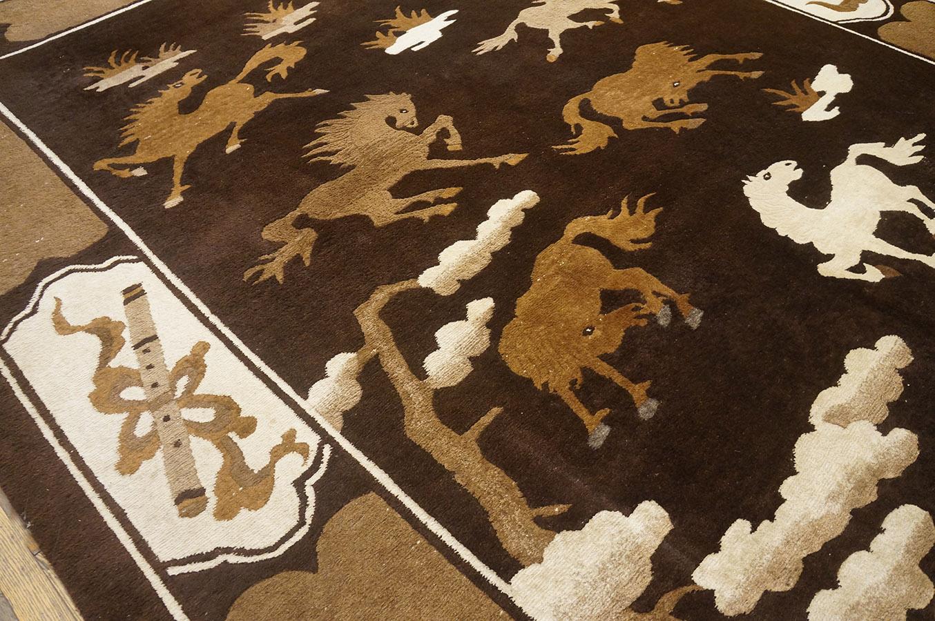 1930s N Chinese Mongolian Carpet ( 9' x 11'8